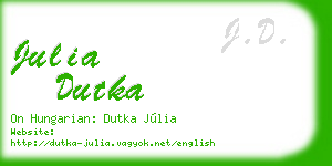 julia dutka business card