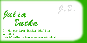 julia dutka business card